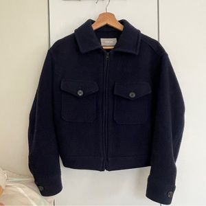 Everlane Navy Wool Mackinaw Jacket